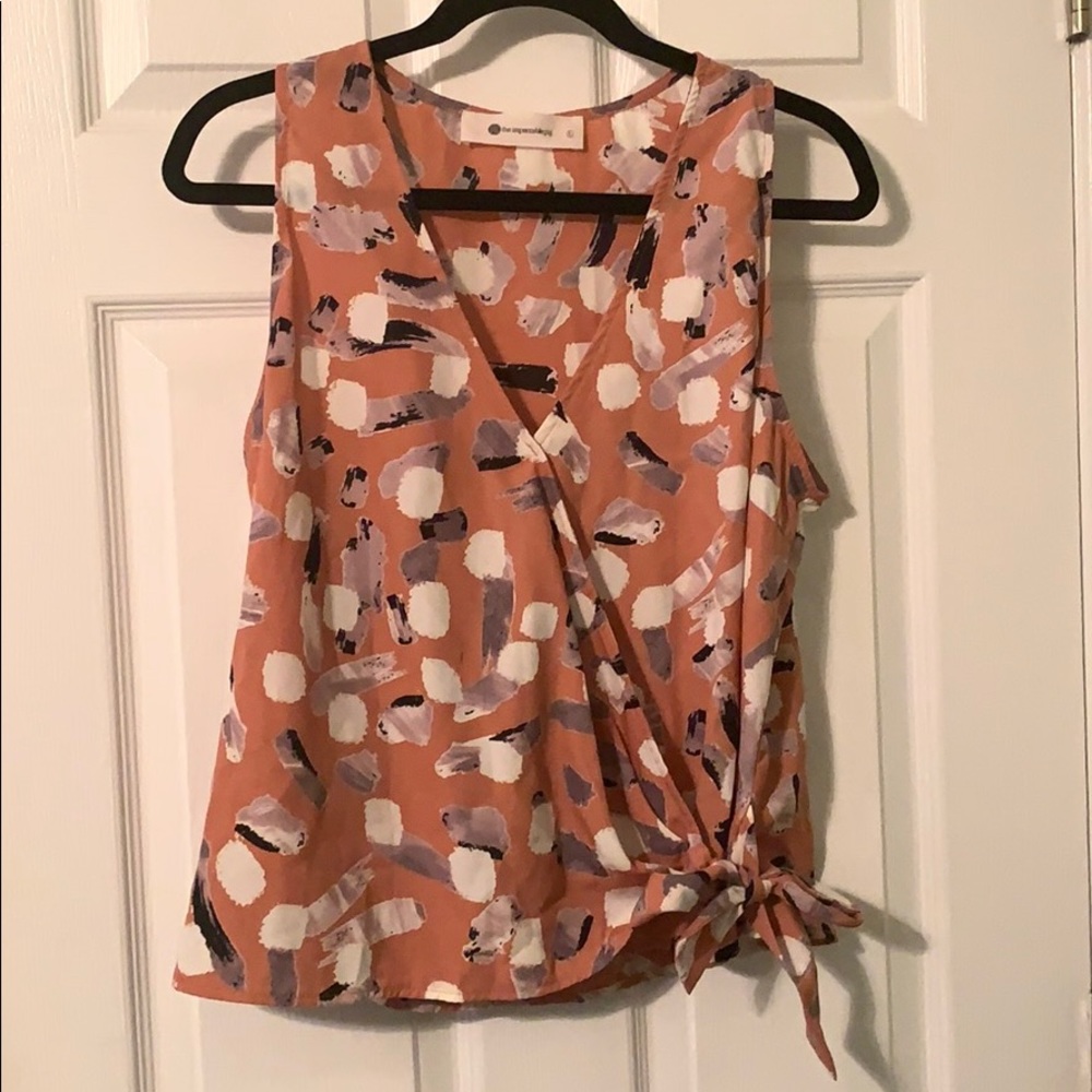 Impeccable pig L wrap blouse shirt